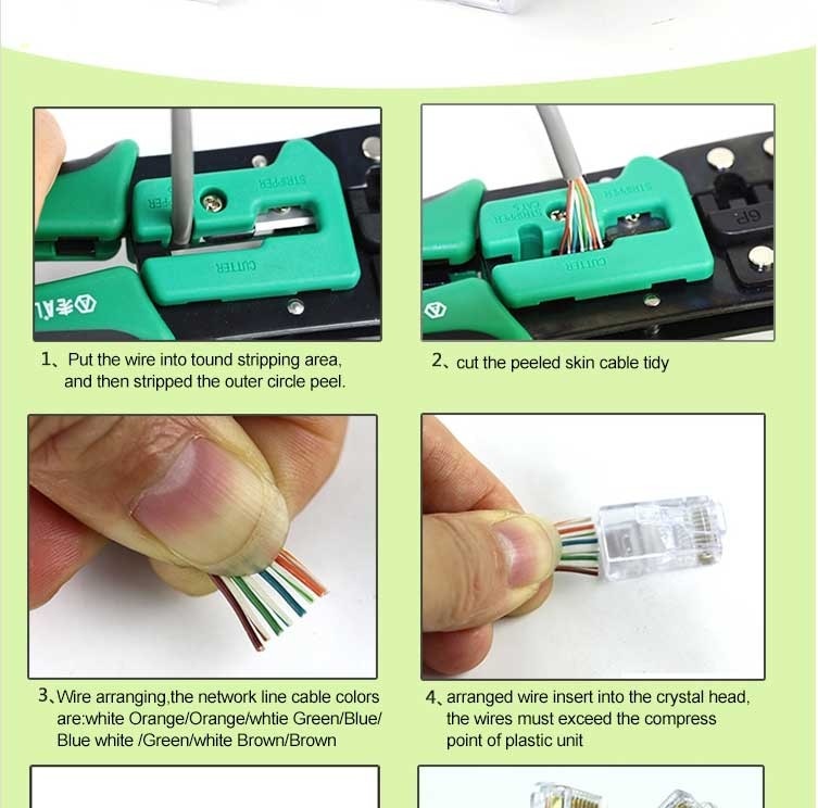LAOA 8P / 6P Network Pliers Professional cable Multifunction Ratchet - KiwisLove