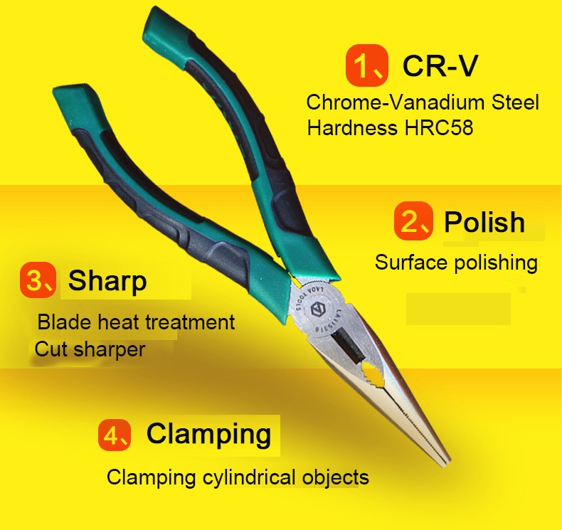 LAOA 6" Needle nose Pliers  Multi-function CR-V Long Nose Pliers - KiwisLove