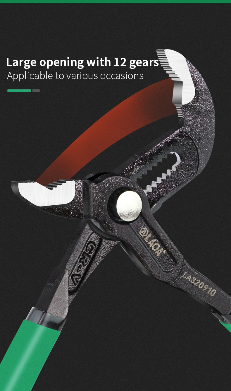 LAOA Adjustable Water Pump Pliers CRV Large Opening Wrench Universal Spanner Tools - KiwisLove