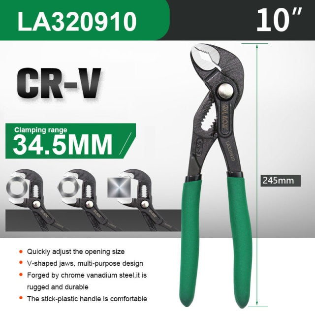 LAOA Adjustable Water Pump Pliers CRV Large Opening Wrench Universal Spanner Tools - KiwisLove