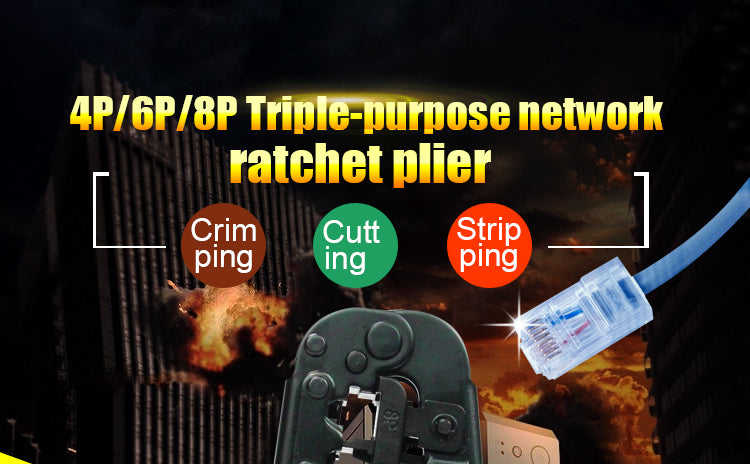 LAOA NetLines Crimping Tool 4P/6P/8P Multifunction Ratchet Network Pliers - KiwisLove