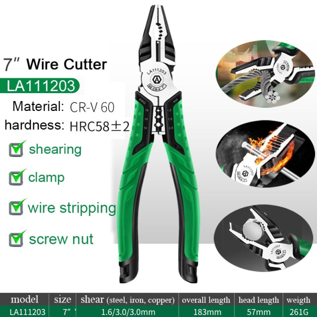 LAOA 8" Wire Cutter VDE Insulated Wire Pliers CR-MO Wire Clippers Multifunction - KiwisLove