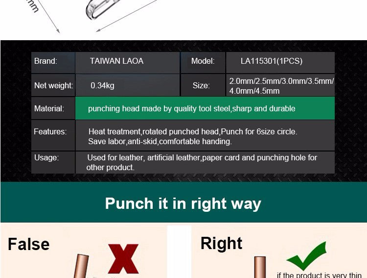LAOA Multi-fonction Punch Pliers Leather Belt Repair Portable Book Puncher - KiwisLove