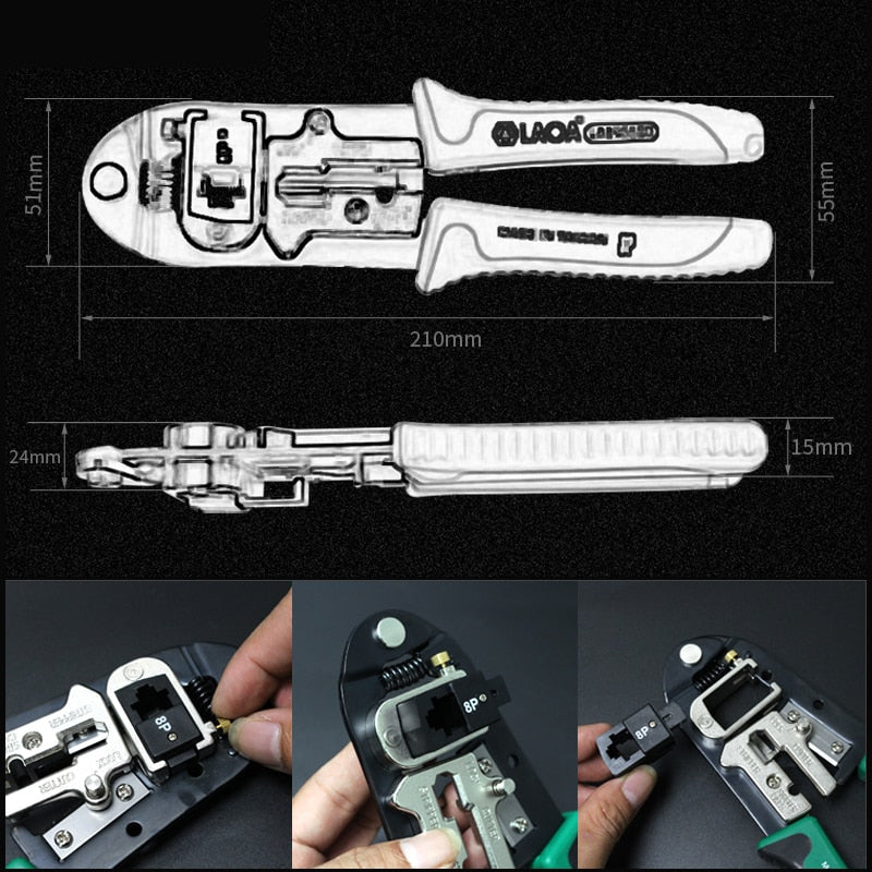 LAOA 8P Network Pliers Cable Crimper Crimping Tools Electrical Wire Cutter - KiwisLove
