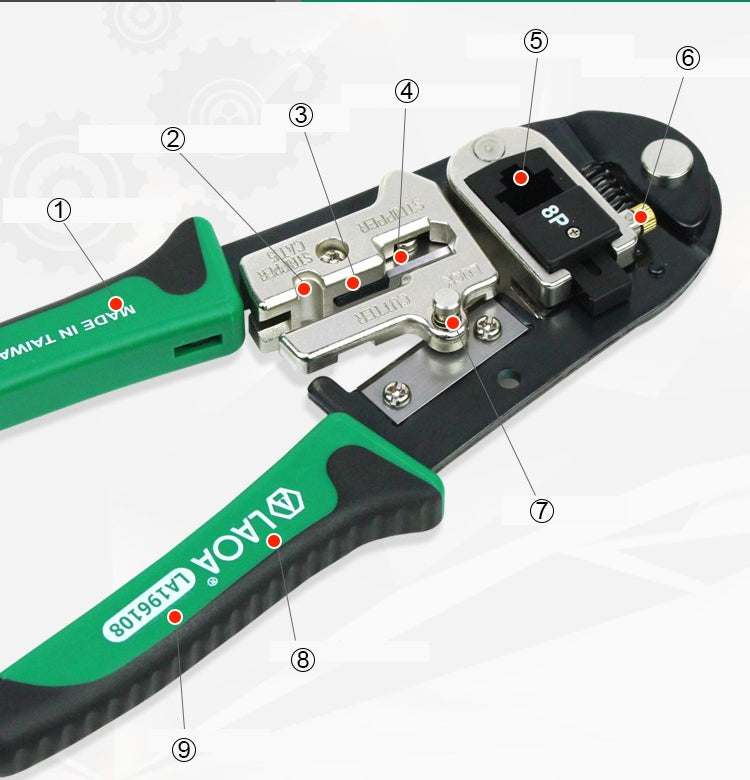 LAOA 8P Network Pliers Cable Crimper Crimping Tools Electrical Wire Cutter - KiwisLove