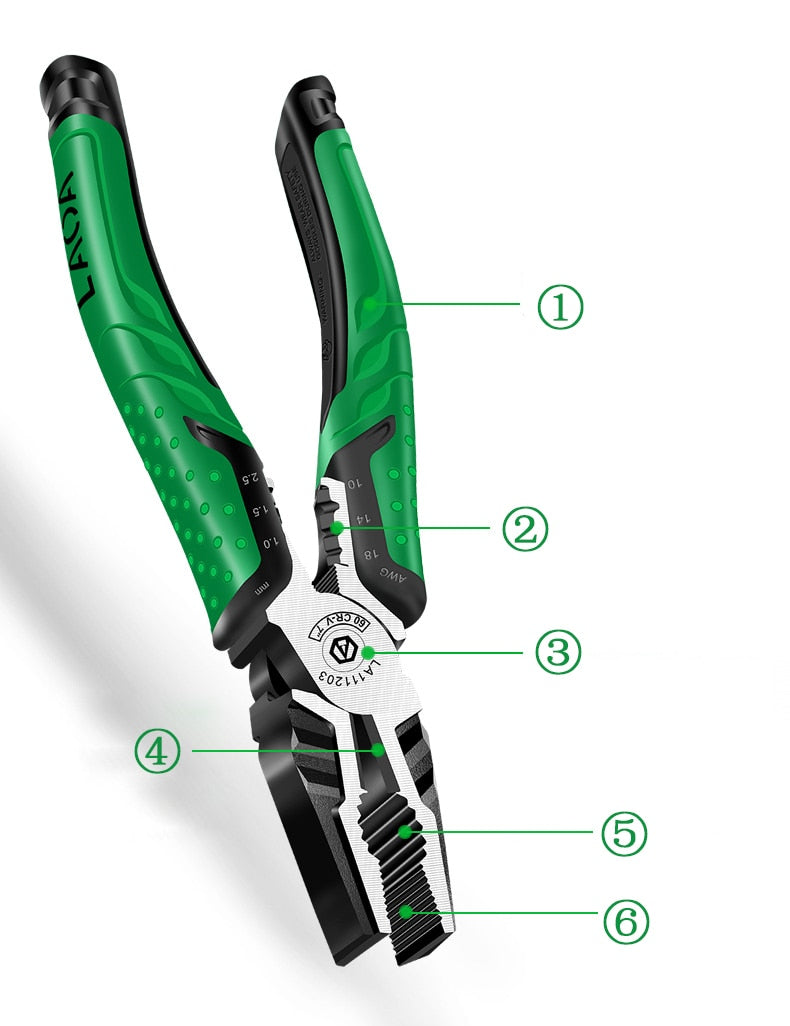 LAOA 8" Wire Cutter VDE Insulated Wire Pliers CR-MO Wire Clippers Multifunction - KiwisLove