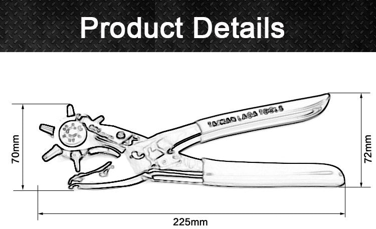 LAOA Portable Punch Pliers Multifunction Leather Belt Punch ,Book Puncher - KiwisLove
