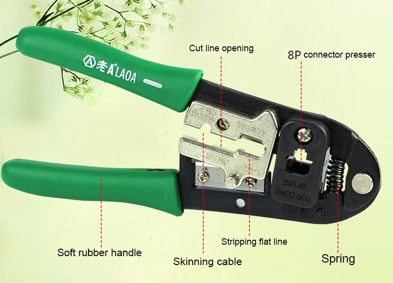 LAOA 8P Network Pliers Carbon steel Multifunction Network wiring clamp - KiwisLove