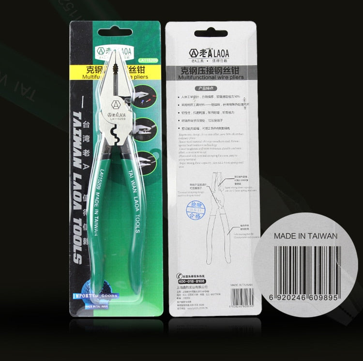 LAOA 9 Inch Wire Cutting Plier CR-MO Multifunctional  Terminal Crimper - KiwisLove