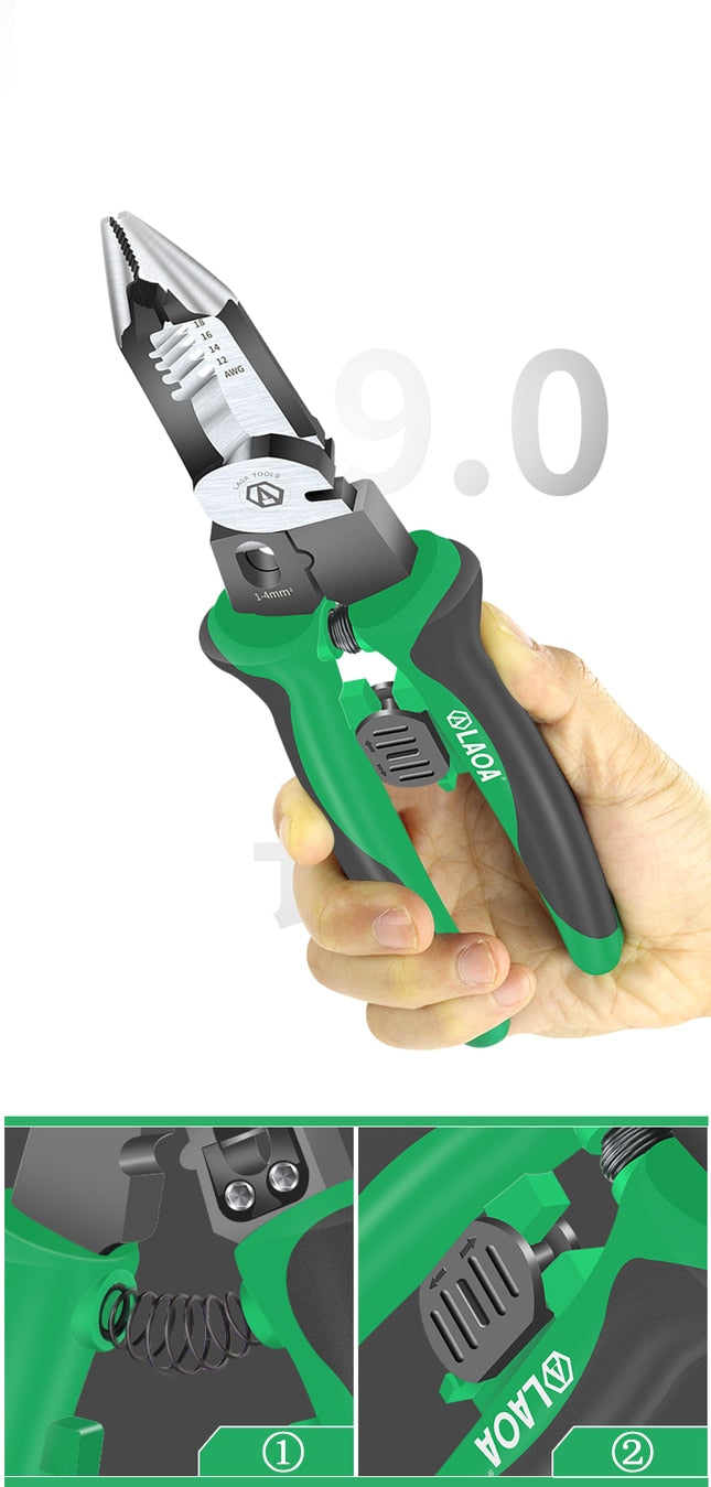 LAOA 9inch Multi-function Long Nose Pliers Professional Electrical Tools - KiwisLove