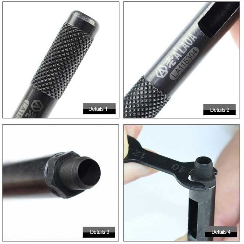 LAOA 6pcs Belt Punching  1/2/3/4/5/6mm Professional Punching Leather Punch - KiwisLove