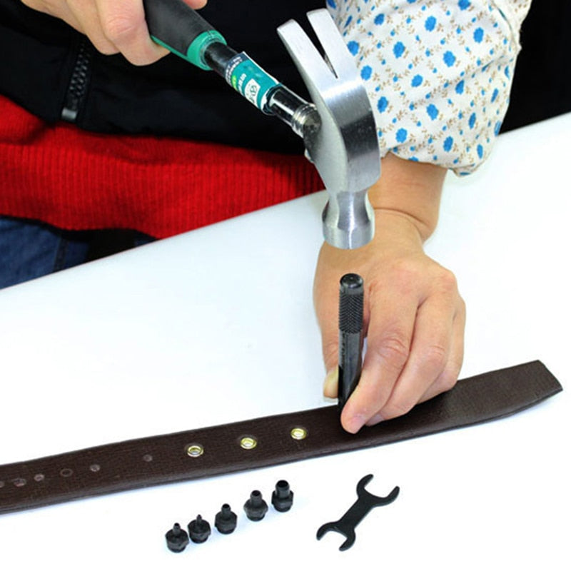 LAOA 6pcs Belt Punching  1/2/3/4/5/6mm Professional Punching Leather Punch - KiwisLove