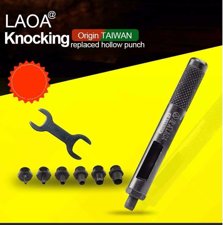 LAOA 6pcs Belt Punching  1/2/3/4/5/6mm Professional Punching Leather Punch - KiwisLove
