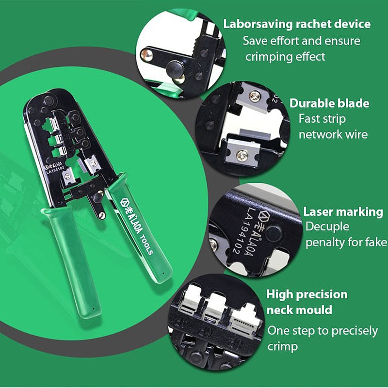 LAOA 4p 6p 8p NetLines Rachet Crimping Pliers Portable LAN Network Tool Multi-function Network Pliers - KiwisLove