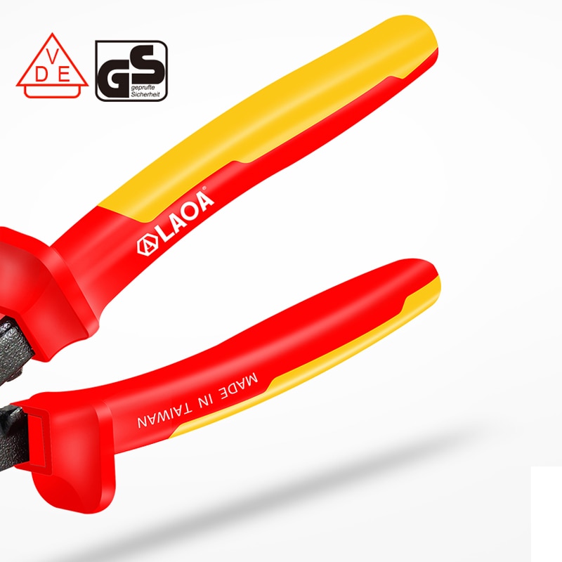 LAOA 6inch VDE Insulated Flat Nose Pliers with Teeth Withstand 1000VHigh Voltage - KiwisLove