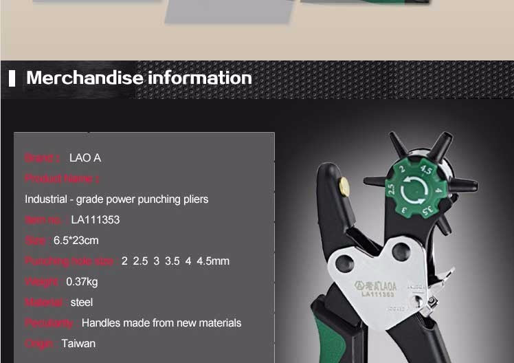 LAOA Technical grade 6 in 1 Multi-fonction Leather Punch Pliers Professional - KiwisLove