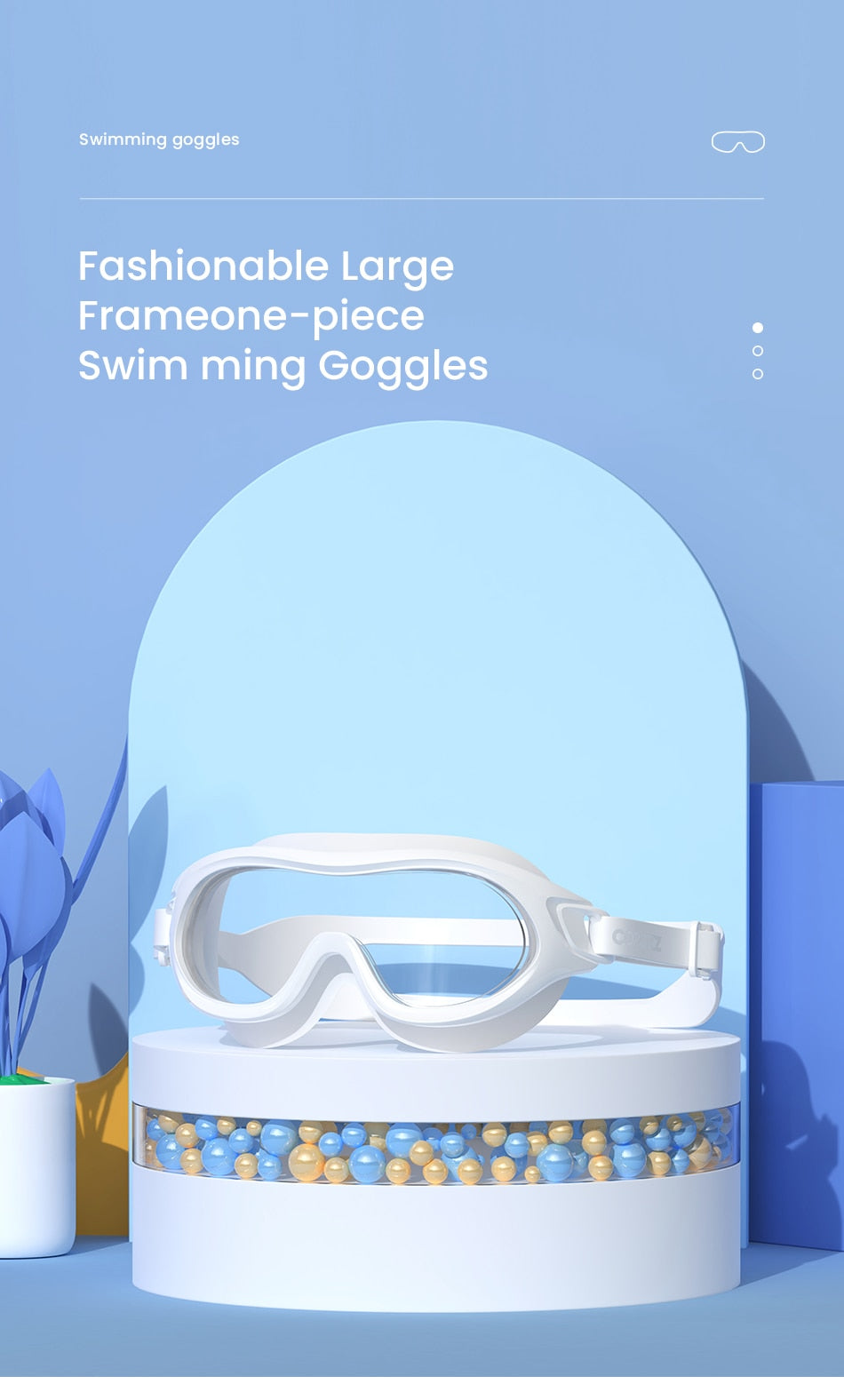 Professional Swimming Glasses Big Frame Anti-fog Anti-UV Goggles - KiwisLove