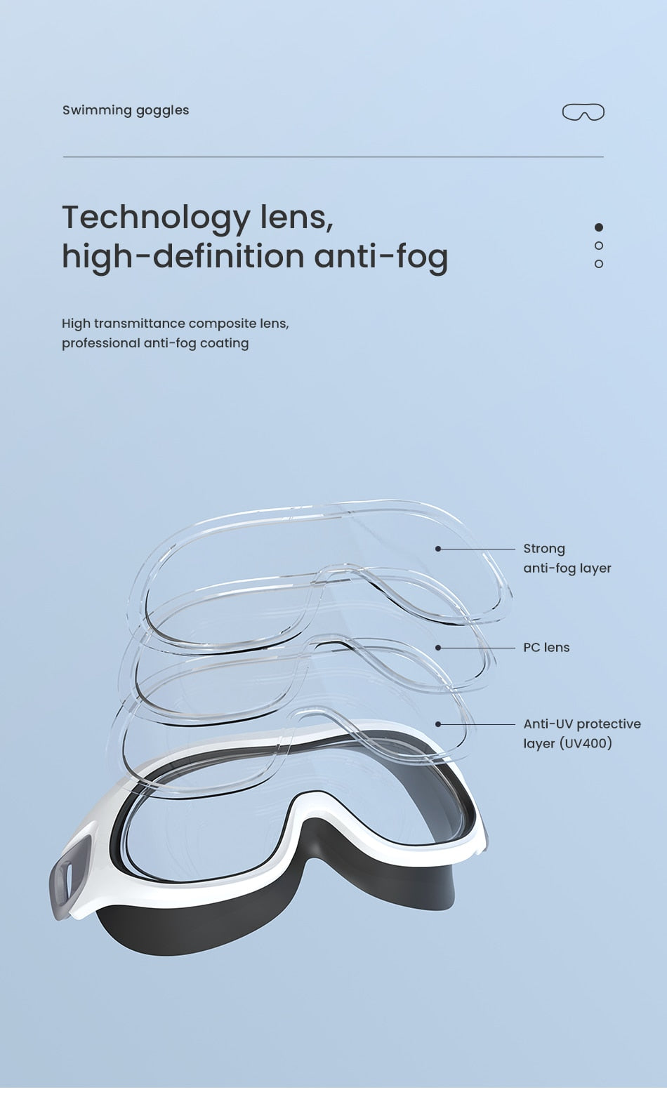 Professional Swimming Glasses Big Frame Anti-fog Anti-UV Goggles - KiwisLove