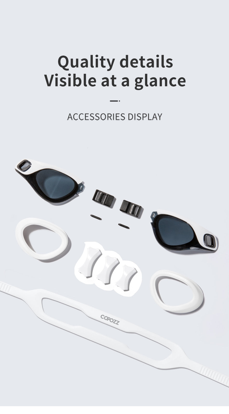 COPOZZ Women Men HD Anti-Fog UV Swimming Goggles Diving Glasses - KiwisLove