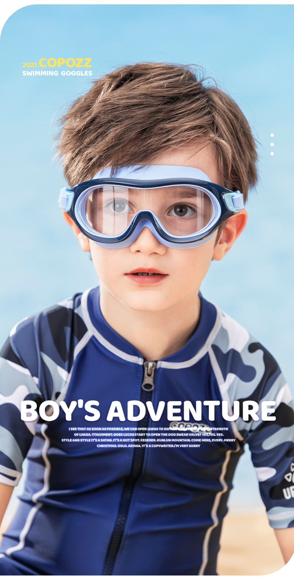 Kids Swimming Glasses Big Frame Anti-Fog  Swim Eyewear Silicone Diving - KiwisLove
