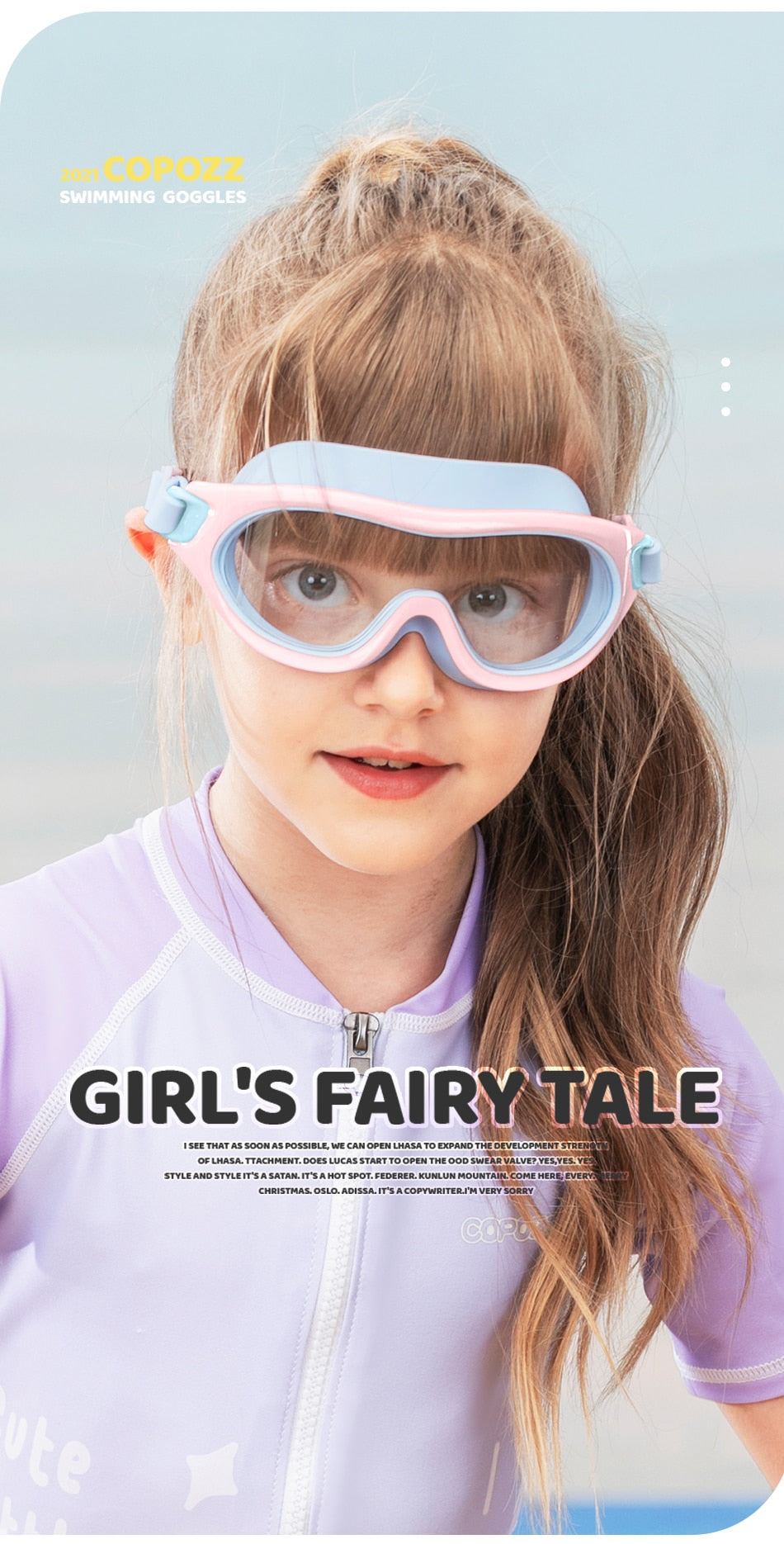 Kids Swimming Glasses Big Frame Anti-Fog  Swim Eyewear Silicone Diving - KiwisLove