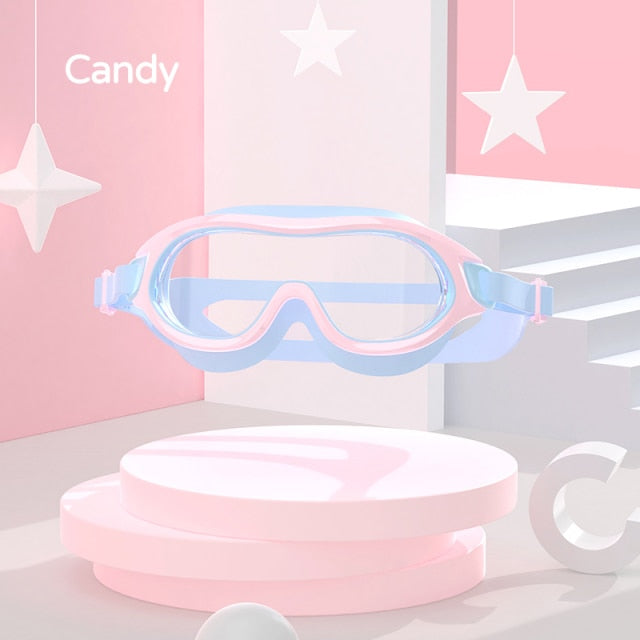 Kids Swimming Glasses Big Frame Anti-Fog  Swim Eyewear Silicone Diving - KiwisLove
