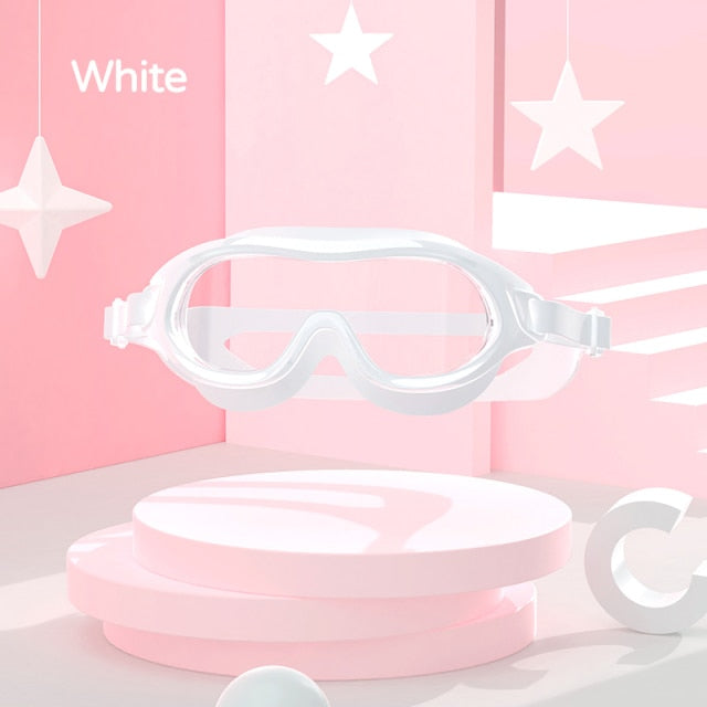 Kids Swimming Glasses Big Frame Anti-Fog  Swim Eyewear Silicone Diving - KiwisLove