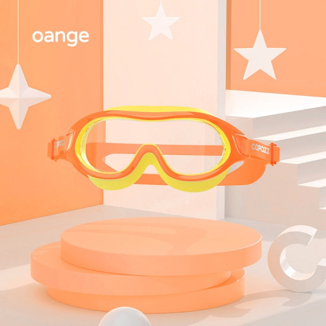 Kids Swimming Glasses Big Frame Anti-Fog  Swim Eyewear Silicone Diving - KiwisLove
