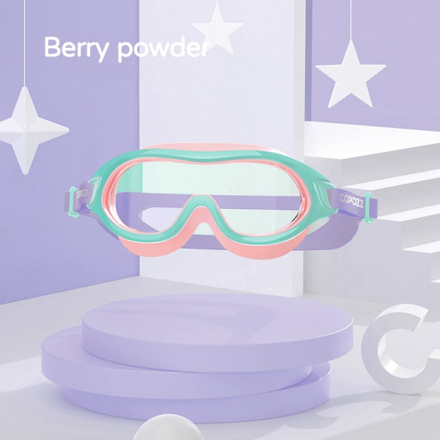 Kids Swimming Glasses Big Frame Anti-Fog  Swim Eyewear Silicone Diving - KiwisLove