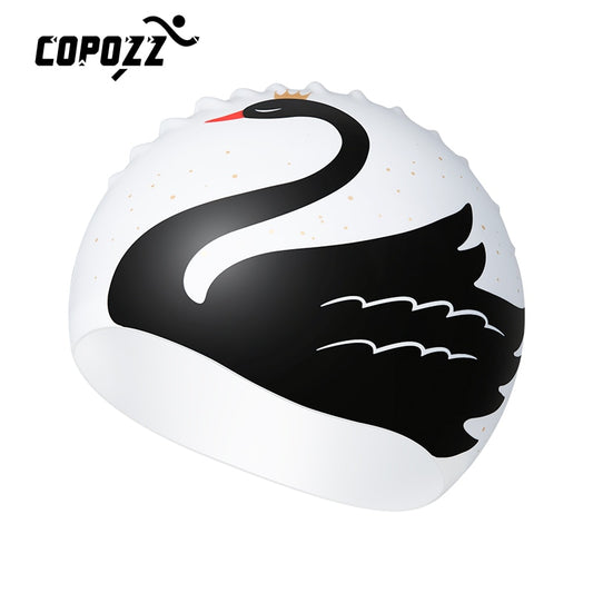 Pattern Adult Swimming Caps Men Women Long Hair Waterproof Silicone - KiwisLove