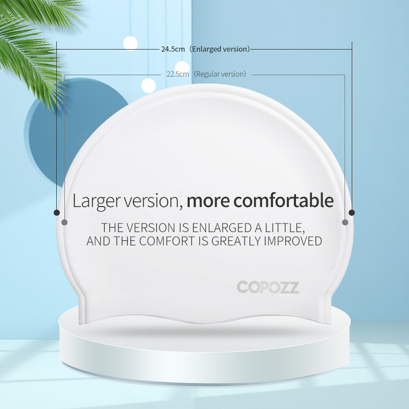 Pattern Adult Swimming Caps Men Women Long Hair Waterproof Silicone - KiwisLove