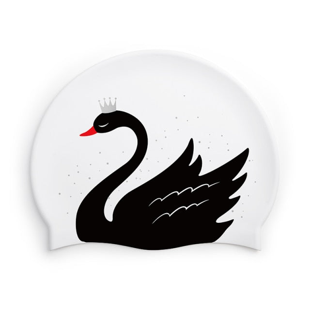 Pattern Adult Swimming Caps Men Women Long Hair Waterproof Silicone - KiwisLove