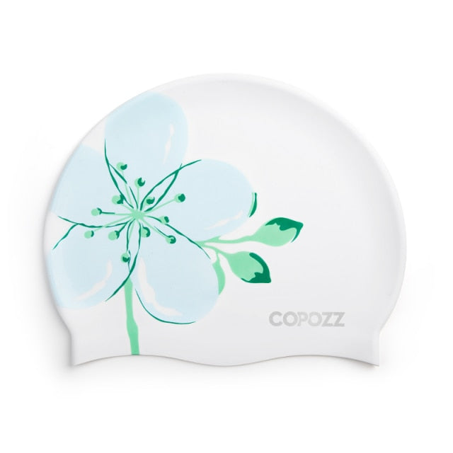 Pattern Adult Swimming Caps Men Women Long Hair Waterproof Silicone - KiwisLove