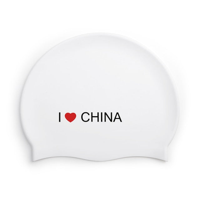 Pattern Adult Swimming Caps Men Women Long Hair Waterproof Silicone - KiwisLove