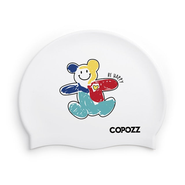 Pattern Adult Swimming Caps Men Women Long Hair Waterproof Silicone - KiwisLove