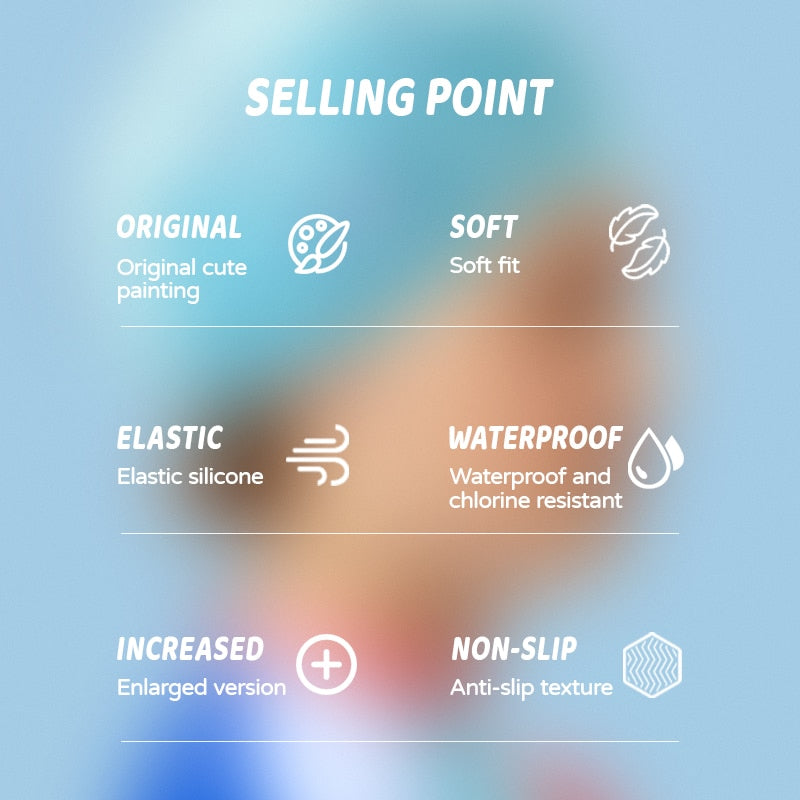 Copozz Swimming Caps High Elastic Lovely Kids Cartoon - KiwisLove