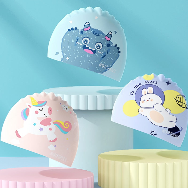 Copozz Swimming Caps High Elastic Lovely Kids Cartoon - KiwisLove