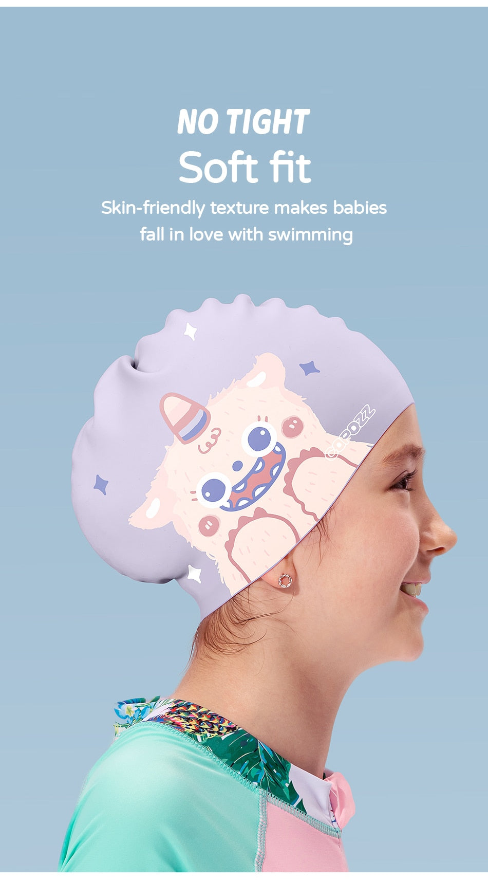 Copozz Swimming Caps High Elastic Lovely Kids Cartoon - KiwisLove