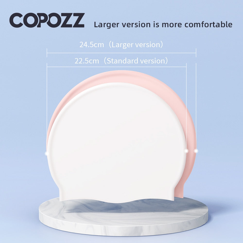 COPOZZ Unisex Swim Caps Waterproof Silicone Swimming Hat - KiwisLove