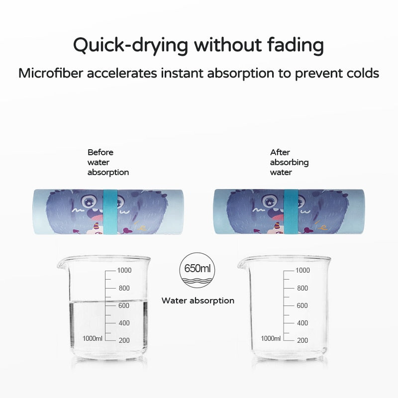 Poncho Girls Beach Towel Hooded Cloak  Microfiber Kids Bath Towel Pool Robes - KiwisLove