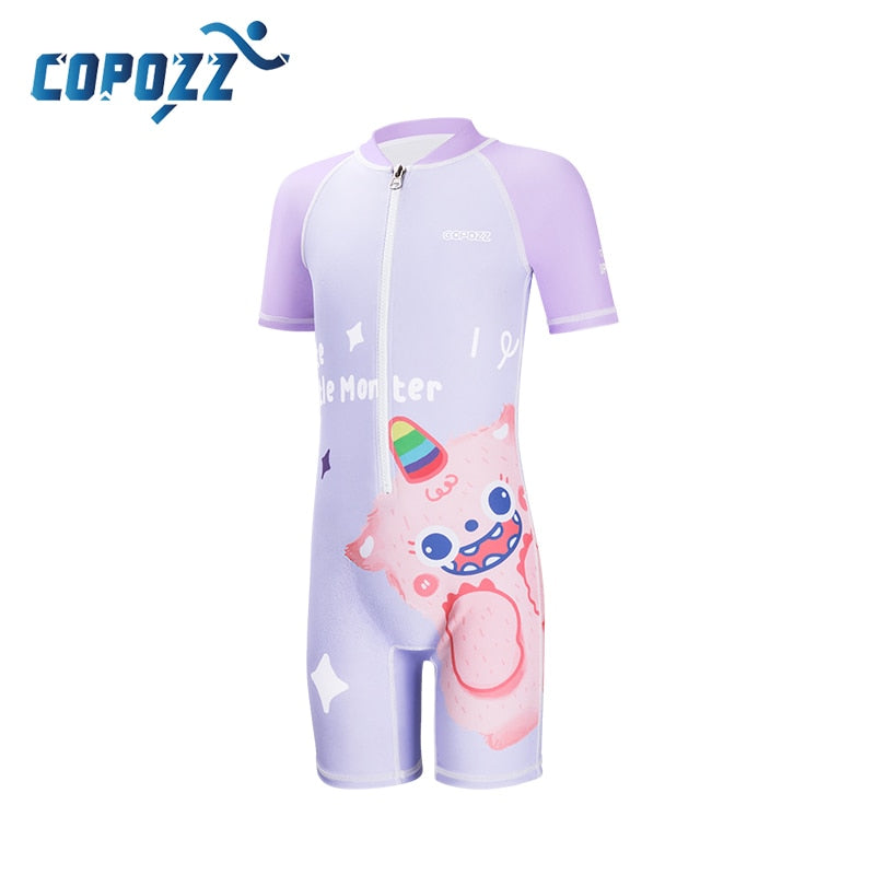 COPOZZ  Boy Girl Swimsuit UV Protection UPF50+ One Piece Kid Swimwear - KiwisLove