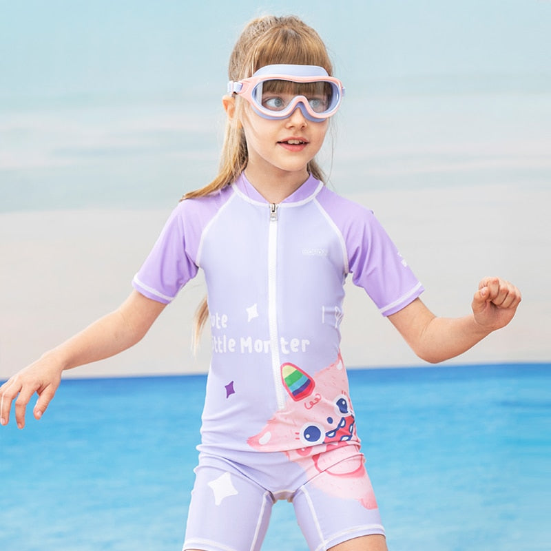 COPOZZ  Boy Girl Swimsuit UV Protection UPF50+ One Piece Kid Swimwear - KiwisLove