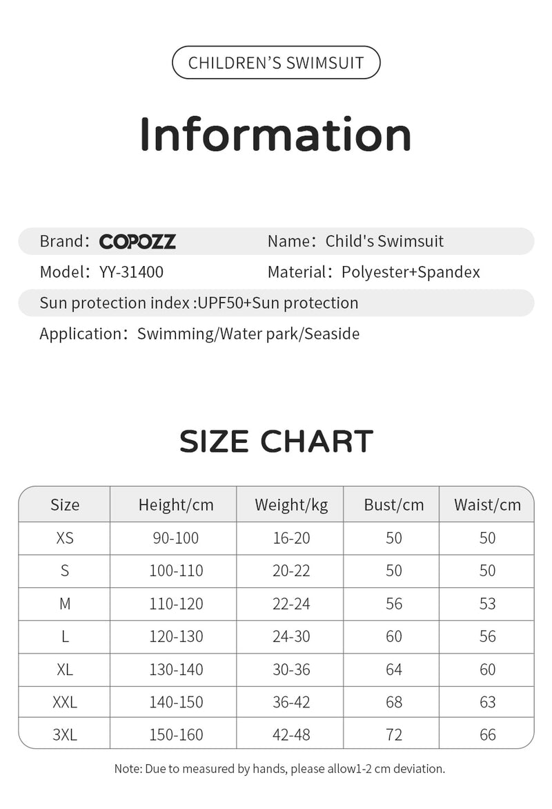 COPOZZ  Boy Girl Swimsuit UV Protection UPF50+ One Piece Kid Swimwear - KiwisLove