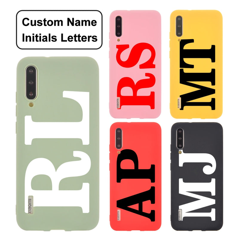 Custom Name Initials Letter Case Redmi Y3 Mi 8 Lite 9 SE Mi 9T Pro Silicone - KiwisLove
