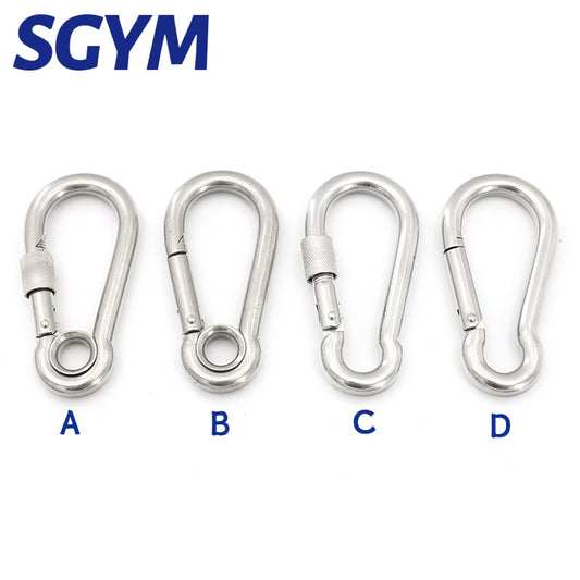 5pcs 304 Stainless Steel  Carabiner Carbine Snap Hook Locker Key-Lock - KiwisLove