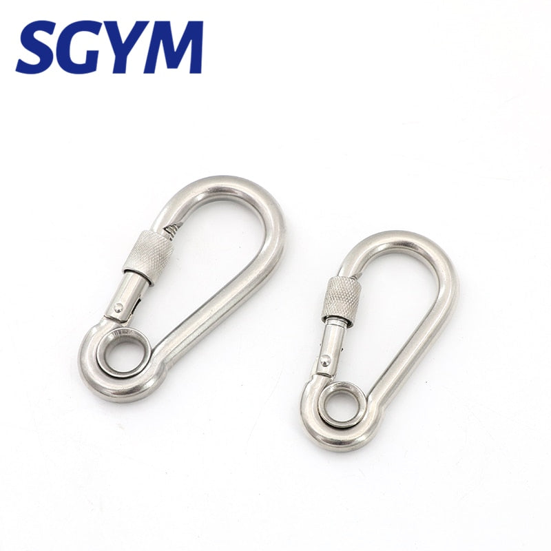 5pcs 304 Stainless Steel  Carabiner Carbine Snap Hook Locker Key-Lock - KiwisLove