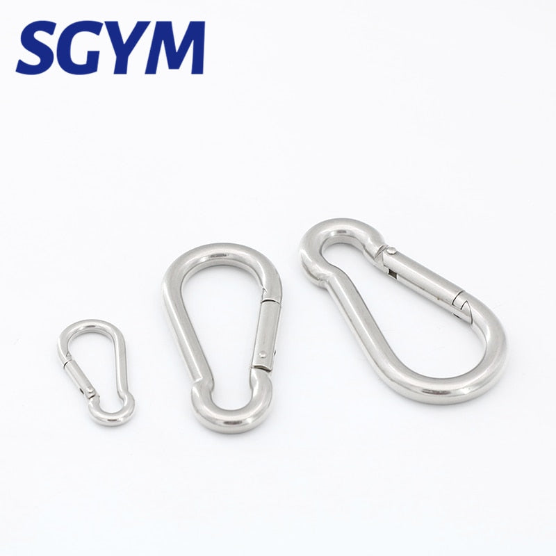 5pcs 304 Stainless Steel  Carabiner Carbine Snap Hook Locker Key-Lock - KiwisLove