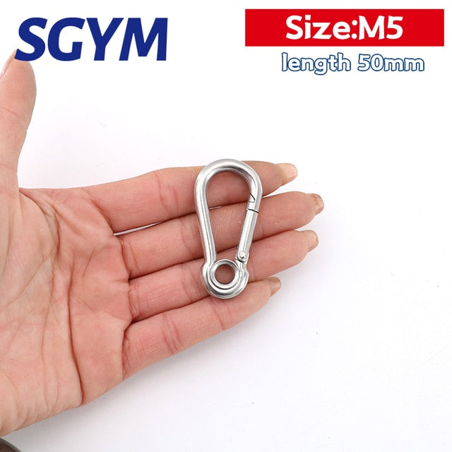 5pcs 304 Stainless Steel  Carabiner Carbine Snap Hook Locker Key-Lock - KiwisLove