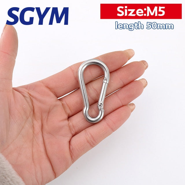 5pcs 304 Stainless Steel  Carabiner Carbine Snap Hook Locker Key-Lock - KiwisLove