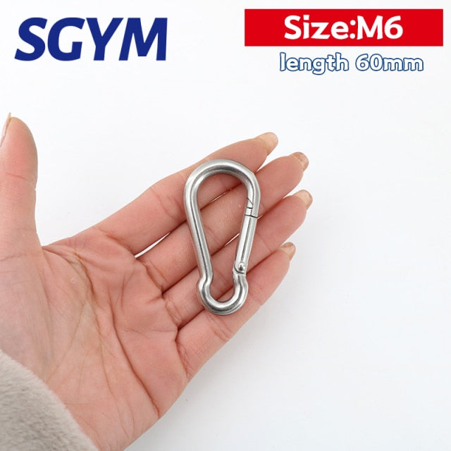 5pcs 304 Stainless Steel  Carabiner Carbine Snap Hook Locker Key-Lock - KiwisLove